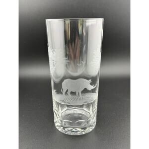 Queen Lace Crystal "Kenyan African" 5.5" Highball Glass- Rhino 1960s